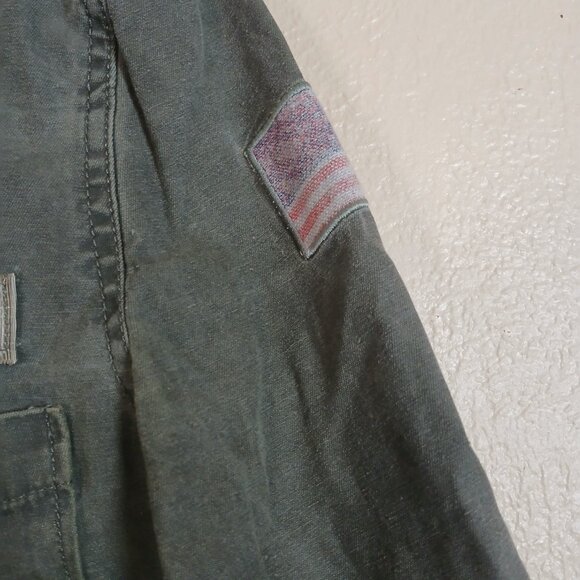 Knot Sisters Denim Army Green Patriotic Native American Jacket Women's Large - Picture 7 of 8